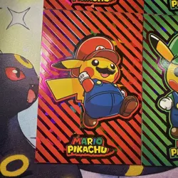 4 Box Hits Cracked Ice Holo Rainbow Mario And Luigi Pikachu Ponchos Pokemon - Image 5