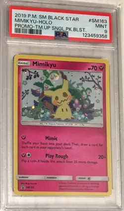 2019 Pokemon Sun & Moon Black Star Promo PSA 9 Mimikyu Holo #SM163 FRESH GRADE - Image 1