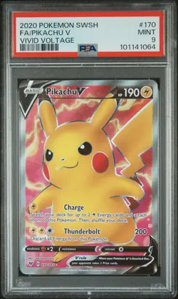 Pokemon 2020 SWSH FA/Pikachu Vivid Voltage #170 PSA 9 - Image 1