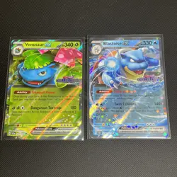 Pokemon TCG Venusaur & Blastoise EX Black Star Promo Stellar Crown Stamped NM - Image 1