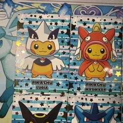 9 Set Gold Star Holo Poncho Pikachu Pokemon Rayquaza Gyarados Charizard Magikarp - Image 2