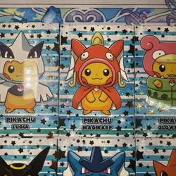 9 Set Gold Star Holo Poncho Pikachu Pokemon Rayquaza Gyarados Charizard Magikarp - Image 3