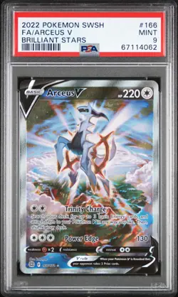 Arceus V 2022 Pokemon Sword & Shield Brilliant Stars Full Art #166 PSA 9 MINT - Image 1