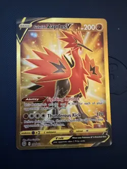 Near Mint Galarian Zapdos V (Secret) 182/172 SR Pokemon SWSH Brilliant Stars - Image 1