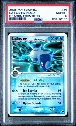 2006 POKEMON EX DRAGON FRONTIERS #96 LATIOS EX-HOLO PSA 8 - Image 1