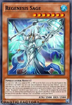 YUGIOH ALIN-EN014 Regenesis Sage Quarter Century Secret Rare 1st Edition NM - Image 1