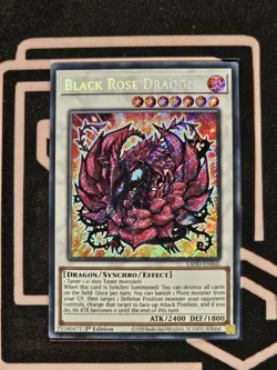Black Rose Dragon Secret Rare L5DD-ENS02 CHIBI ART YuGiOh - Image 1
