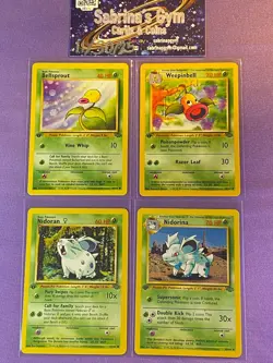 1st Edition Bellsprout Weepinbell Nidoran Nidorina Jungle Pokemon Card - Image 1