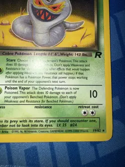 Pokemon Dark Arbok Card 19/82 Non-Holo Rare, Team Rocket Series (LP) - Image 4