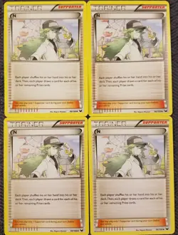 4 x Pokemon BW Dark Explorers N Supporter Trainer Cards 96/108 - Image 1
