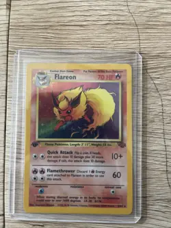 Pokemon TCG Flareon 3/64 Jungle Set Holo Rare Card 1st Edition - Image 1