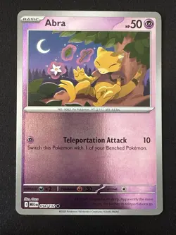 POKEMON TCG ABRA 054/132 MEGA EVOLUTION REVERSE HOLO CARD ENGLISH - Image 1