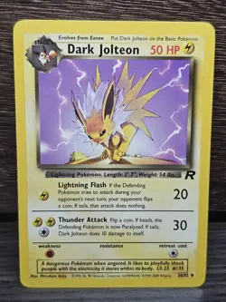 Pokemon TCG Dark Jolteon 38/82- 1999 Print Base Card- Vintage NM - Image 1