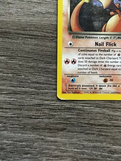 Pokemon TCG Dark Charizard 4/82 Holo Rare Card Team Rocket DMG Swirl 🌀 - Image 5