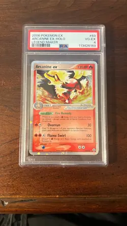 2006 POKEMON EX LEGEND MAKER #83 ARCANINE EX-HOLO PSA 4 - Image 1