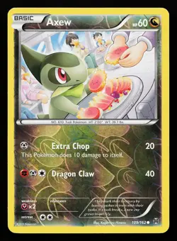 Axew 109/162 Reverse Holo BREAKthrough Pokemon Card - Image 1