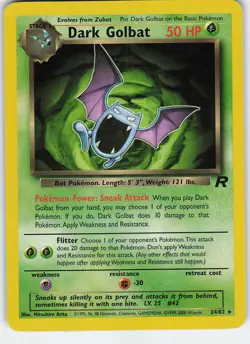 Dark Golbat 24/82 Team Rocket Rare Unlimited LP Pokemon TCG - Image 1