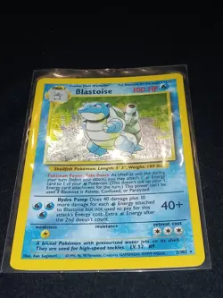1999 Pokemon Base Set Error Mirror Holo/No Stars - Blastoise Holo Rare 2/102 - Image 5