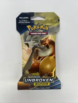 Pokemon Sun & Moon Unbroken Bonds Sleeved Booster Pack Charizard Reshiram NEW - Image 1
