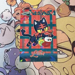 Litten Green/Red Wrapping Paper Cracked Ice Holo Pokemon Database Christmas - Image 1