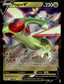 Pokemon TCG 2022 Brilliant Stars #106/172 Flygon V NM - Image 1