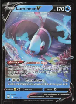 Pokemon TCG SWSH Brilliant Stars #040/172 Lumineon V NM - Image 1