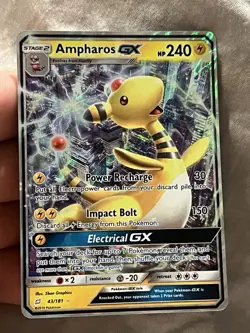 Ampharos GX - 43/181 - Ultra Rare LP, English Pokemon Sun & Moon - Team Up - Image 1