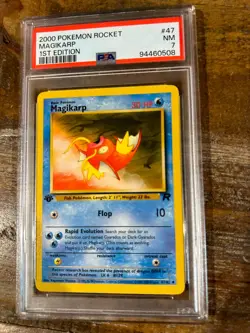 Pokemon 2000 Rocket 1ST Edition MAGIKARP #47 PSA 7 RARE Near Mint - Image 1