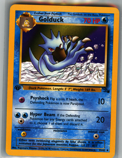 Pokemon TCG Fossil 1st Edition Golduck Regular WOTC NM - Image 1