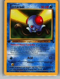 Pokemon TCG Fossil 1st Edition Tentacool NM - Image 1