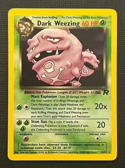 Pokemon Dark Weezing #14/82 Team Rocket Holo LP - Image 1