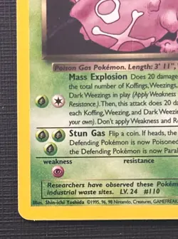 Pokemon Dark Weezing #14/82 Team Rocket Holo LP - Image 5