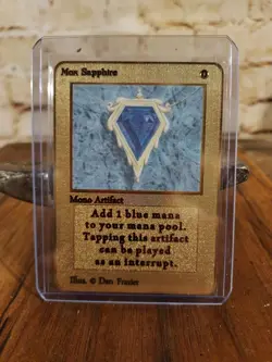 GOLD METAL MAGIC THE GATHERING CARD: MOX SAPPHIRE - Image 2