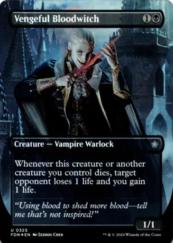 MTG Vengeful Bloodwitch (Borderless) Foil NM Foundations Magic 325 - Image 1