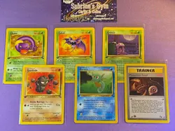 1st Edition Ekans Zubat Grimer + Fossil Set Pokemon Card - Image 1