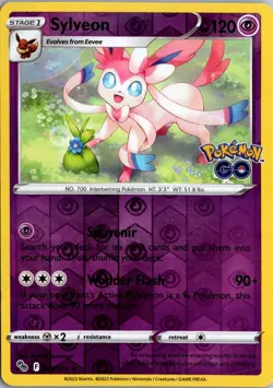Sylveon Reverse Holo Holo Rare Pokemon GO 035/078 NM - Image 1