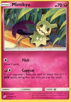 Mimikyu 112/181 Pokemon : Sun & Moon Team UP Normal Regular Rare Near Mint - Image 1