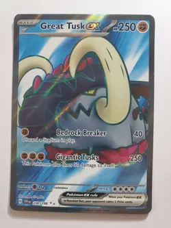 Pokemon Great Tusk ex 230/198 Scarlet & Violet Ultra Rare Holo NM PACK FRESH - Image 1