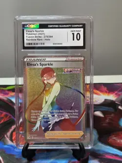 POKEMON CGC 10 ELESA'S SPARKLE 275/264 FUSION STRIKE RAINBOW RARE HOLO - Image 1