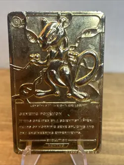 Pokemon 23K Gold Plated Mewtwo Trading Card 1999 Burger King Limited Edition - Image 2