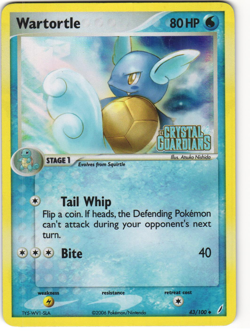 Wartortle Reverse Holo Pokemon TCG EX Crystal Guardians 43/100 MP - Image 1
