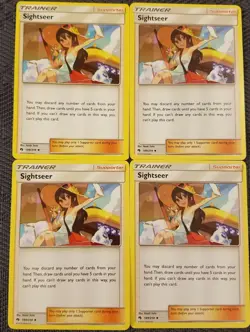 Pokemon S&M 4x SIGHTSEER 189/214 TRAINER Cards LOST THUNDER - Image 1