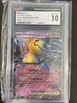 Mimikyu ex CGC 10 Gem Mint Black Star Promo 004 Pokemon Card 2023 Holo - Image 1