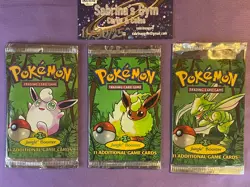 Empty Wigglytuff Flareon Scyther Jungle Set Artwork Pokemon Card Opened Packs - Image 1