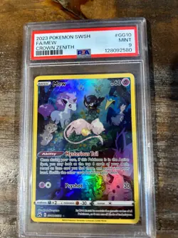 Pokemon 2023 Crown Zenith Full Art MEW #GG10 PSA 9 Mint RARE - Image 1