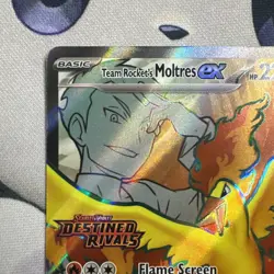 Team Rocket’s Moltres ex 208/182 Destined Rivals Full Art Holo NM Pokemon TCG - Image 2