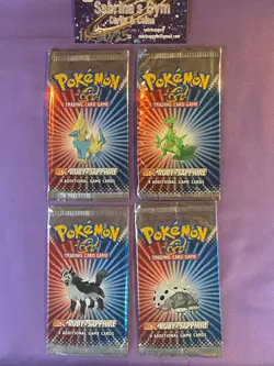 Empty Ex Ruby and Sapphire complete artwork wrapper set Pokemon Card Opened Pack - Image 1