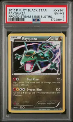 2016 POKEMON XY BLACK STAR PROMOS RAYQUAZA #XY141 HOLO PSA 8 NM #117728942 - Image 1