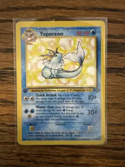 Pokemon TCG First Edition Vaporeon 28/64 Jungle MP - Image 1