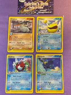 Donphan Pelipper Seaking Sharpedo Rare Ex Ruby and Sapphire Pokemon Card - Image 1